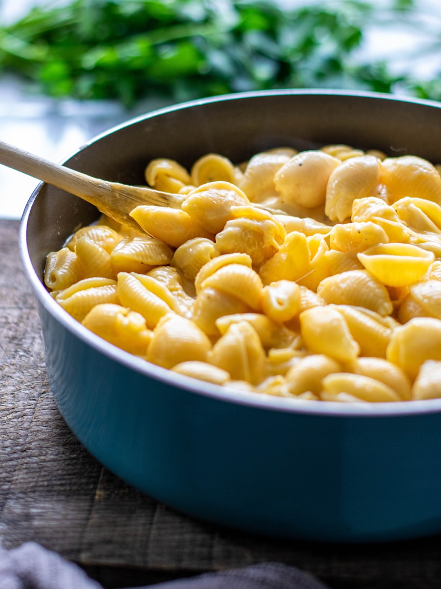 Bowl of creamy macaroni and cheese